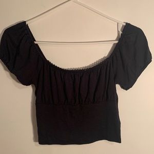 PacSun Black Cropped Tee Shirt